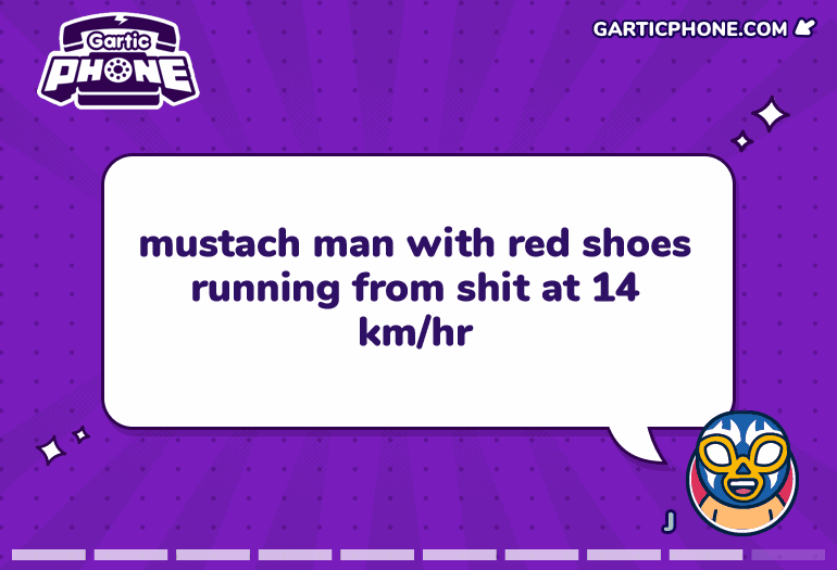 Mustach Man with Red Shoes Running from Shit at 14km/hr