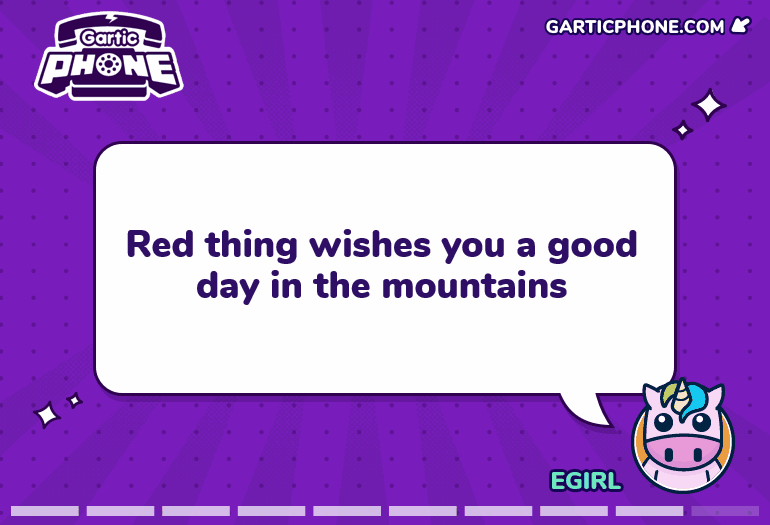 Red Thing Wishes You a Good Day in the Mountains