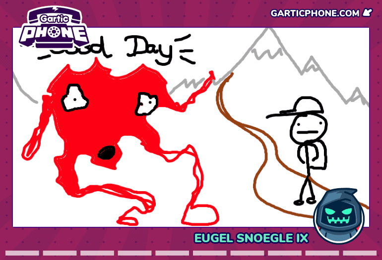 Red Thing Wishes You a Good Day in the Mountains