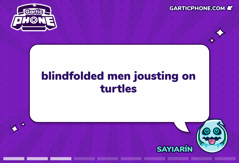 Blindfolded Men Jousting on Turtles