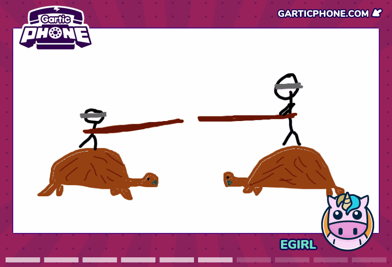 Blindfolded Jousting on Turtles